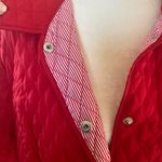 Briggs New York women's size 16 red snap front long sleeve collared quilt jacket Photo 6