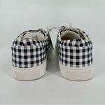 J Crew Factory Gingham Printed Road Trip Canvas Sneakers size 7.5 NWT Navy White Photo 4
