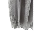 Sundance Blouse Women Medium White Striped Henley Long Sleeve Boho Peplum‎ Photo 2