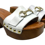 275 Central‎ Sloane Sandal Shoes Clog Heel Gold Hardware White Size 37 US 7 Photo 0