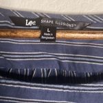 Lee Women Blue Long Sleeve Cuffed Striped Flowy Bohemian Blouse Top Size large Photo 2