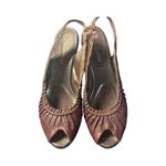 Bella Vita  Peep Toe Sling Back Brown Leather Heels size 8 Narrow Photo 1