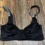Victoria's Secret BLACK SHINE Women's Bra with NO PADDING Embellished Straps Photo 0