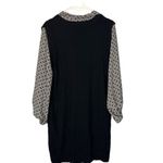 Max Studio  Black & White Long Sleeve V-Neck Scarf Shift Dress Women Sz S Photo 1