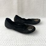 Tory Burch Black Gold Tweed Fabric Caroline Classic Reva Ballet Flats Shoes 6.5 Photo 11
