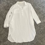 C. Pill White Muslin Shirt Dress Small Photo 0