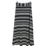 Dress Barn Roz & Ali Maxi Skirt A Line Black Cream Stripes Women's Size Small Photo 3