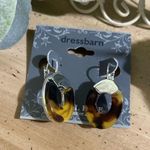 Dress Barn Earrings New Tortoise Shell Resin Beige Silver-Tone Dangle Drop Photo 0