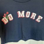 Abound  Womens Small Blue Crop‎ Top Do More Graphic Tee Short Sleeve Casual Top Photo 6