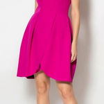 Jane Summers Pink Textured Silk And Cotton Pleated Short Dress Size 14 Photo 0