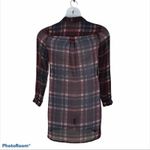 Charlotte Russe Plaid Button Up Tunic Shirt 90s Grunge Sheer Top Size Small Photo 5