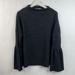 Just Female Size S Sweater Lucia Blouse Long Bell Sleeve Pullover Minimalist Top Blue Photo 3