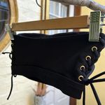 l*space L* Black Bandeau. Ribbed Lace up Bikini Top Size XS. NWOT ♡ Photo 3