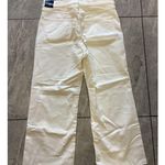 J Crew Wide Leg Crop Jeans Womens 32 White High Rise All Day Stretch Raw Hem Photo 2
