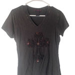 Cowgirl Legend Size Medium Rodeo Hustler Grunge Cross Bling Black T Shirt Photo 0