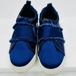 Sam Edelman Womens Levine Satin Fringe Elastic Slip-On Sneakers Blue Size 6.5 Photo 1