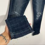 Anthropologie AMO Babe Into The Blue Slim Fit High Rise Raw Hem Jeans Size 23 Photo 2