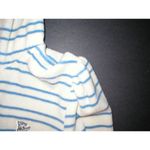 Juicy Couture New $148 Womens Medium  Terry Hoodie White Blue Dog Jacket Stripes Photo 3