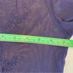 New York And Company Navy Blue Floral Mesh Sheer T-shirt Sexy Layering Medium Top Photo 3