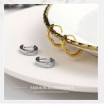 Boutique Unisex‎ Small 14k Gold Plated Sterling Huggie Hoop Earrings, 12mm Photo 6