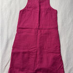 J Crew Linen Button Back Dress Fuschia Pink XXS Preppy Old Money Classic Pockets Photo 0