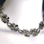 1940’s RHODIUM PLATED SOLID 925 STERLING CHOKER NECKLACE & EARRING STUNNING SET Silver Photo 11