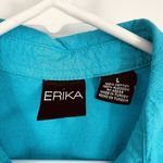 Erika Womens L Cotton Sleeveless Button Blouse Summer Hippie Boho Festival Photo 1