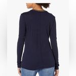Goldie NWT  Lewinter Navy Long Sleeve Gold Tipped Ringer Tee Sz L Photo 3