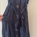 Reiss HEIDI VISCOSE-LINEN BELTED MIDI DRESS IN NAVY, Size 4 , $298 Photo 7