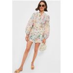 Zimmermann  Halliday Floral Lace Trim Balloon Sleeve Cotton Shirt 8 US NWT Photo 2