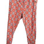 Matilda Jane  Orange White Blue Medallion Print Cropped Leggings Size Large Photo 0