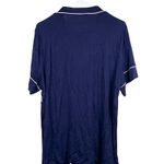 Liz Claiborne Womens Large Vneck Sleepwear Top Navy Blue White Trim Peacoat NEW Photo 1