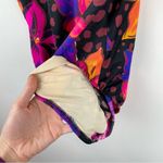 Vtg Abstract Print One Piece Swim Sz 14 Hawaiian Floral Dot Print Black Photo 6