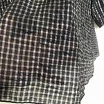 Fenini Open Front Jacket Womens Small Black Metallic Check Lightweight Lagenlook Photo 10