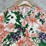 H&M  Women’s Tropical Resort Relaxed Multicolor Shortsleeve Tunic Top Dress XL Photo 3