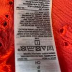 Gap Blouse Women Small Gauzy Summer Coral Red Eyelet Sleeveless Low Cut V-Neck Photo 6