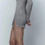 ZARA dress mini jewel rhinestone party ribbed sweater turtleneck Photo 5