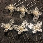 Set of 6 Silver Bridal Hair Pins Photo 0