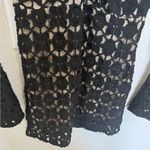 Free People  Back to Black Crochet Lace Bell Sleeve Mini Dress Black Size 2 Photo 6