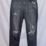 SO  Black Wash Denim High Waisted Distressed Mom Jean size 6 Photo 0
