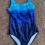 Womens One Piece Sports Swimwear Tummy Control Sports Swimsuits Size Medium Blue Photo 2