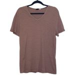 BDG Urban Outfitters Brown Striped V-neck Short Sleeve Tee Photo 0