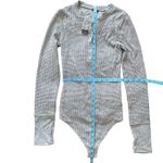 EXPRESS NWT  Gray Knit Long Sleeve Fitted Bodysuit Size S Photo 8