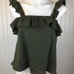 Sienna Sky Army Green Ruffle Tank Top Photo 2