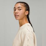 Lululemon Ivory ‘Braided Sleeve Pullover’ Sweatshirt in White Opal, Size 4 Photo 2