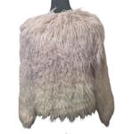 Stradivarius  Faux Fur Jacket Shaggy Ombre Pink Cream USA M Y2K Aesthetic Photo 6