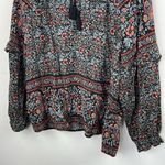 American Eagle  Floral Print Peasant Boho Women's Top size Large Photo 2