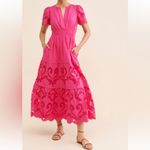 Anthropologie  The Somerset Romantic Pink Maxi Dress: Cutwork Edition Size Small Photo 1