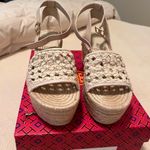 Tory Burch Women's Cream Espadrille Wedge Sandals Photo 3