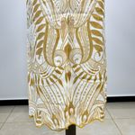 Farm Rio NWOT  Midi Skirt Off-White/Beige Lace Nature Wavy Hem Linen Size L Photo 5